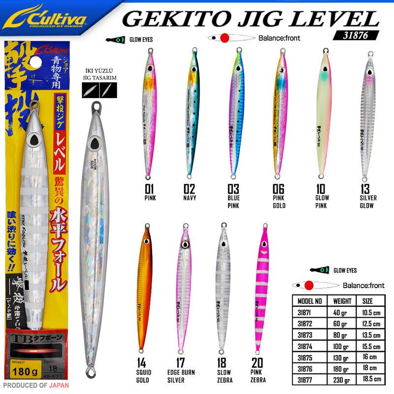 Cultiva  31876 Gekito Jig Level 180g 18.0cm 01