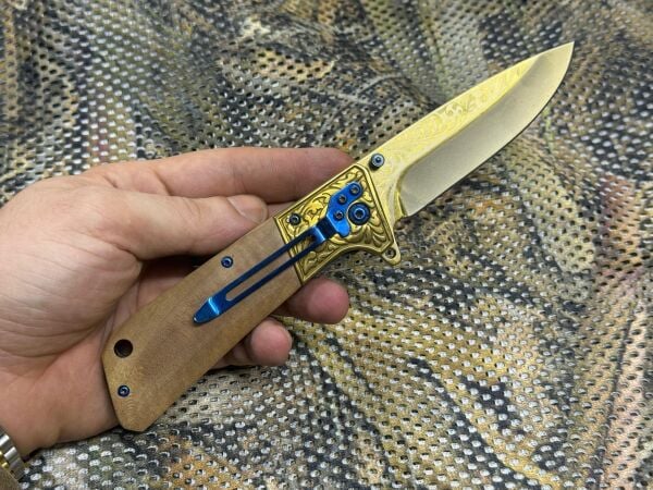 Texas Cm71 Altın Kaplamalı Paslanmaz Çakı