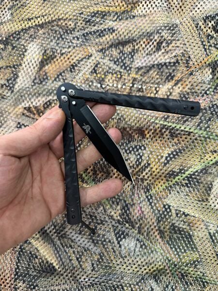 Siyah Paslanmaz İthal Kelebek Bıçak