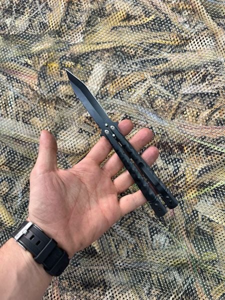 Siyah Paslanmaz İthal Kelebek Bıçak