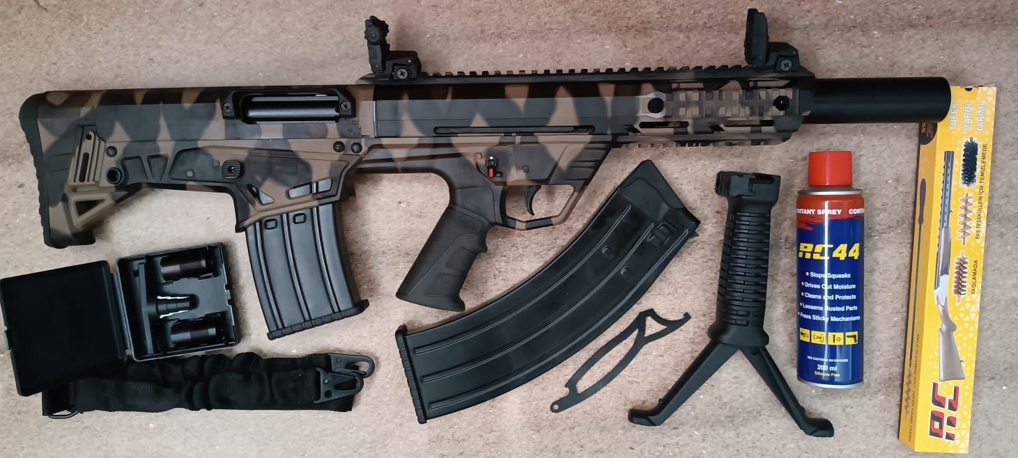 Mozzberk Şarjörlü Bullpup Kamuflaj Otomatik Av Tüfeği