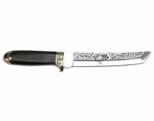 Bora 501 Tanto Grenadill Ağacı Gravürlü Bıçak