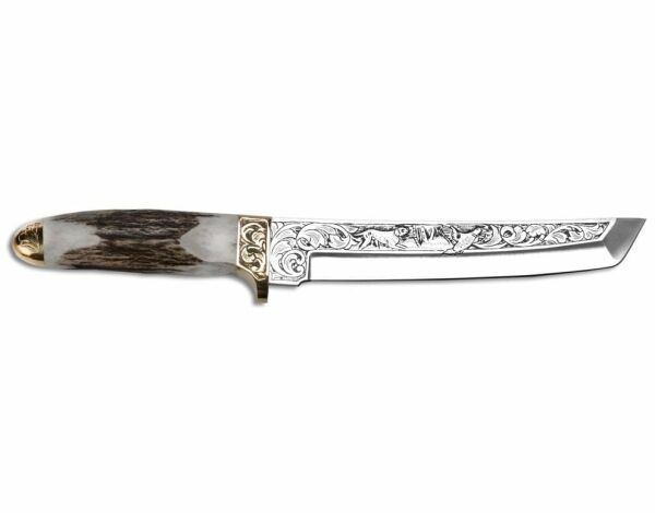 Bora 501 Tanto Boynuz Sap Gravürlü Bıçak