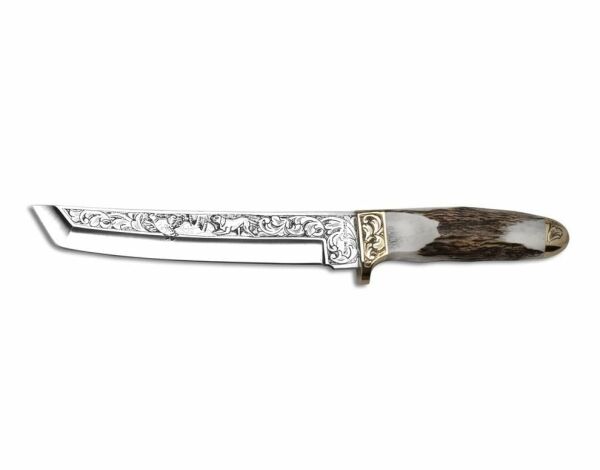 Bora 501 Tanto Boynuz Sap Gravürlü Bıçak