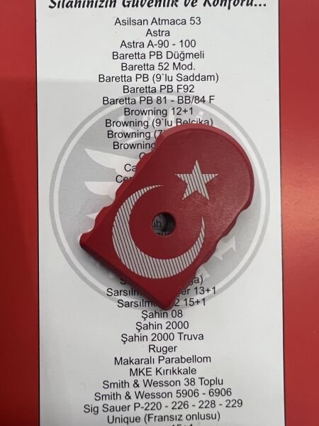 Kırmızı Türk Bayraklı Alüminyum Şarjör Kapağı