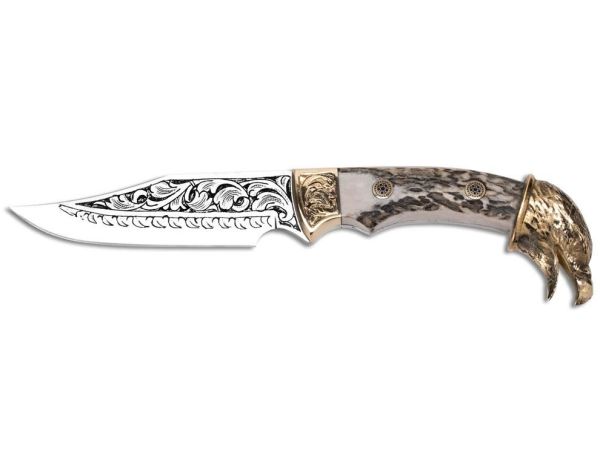Bora 310 Dragon Geyik Boynuzu Sap Gravürlü Bıçak