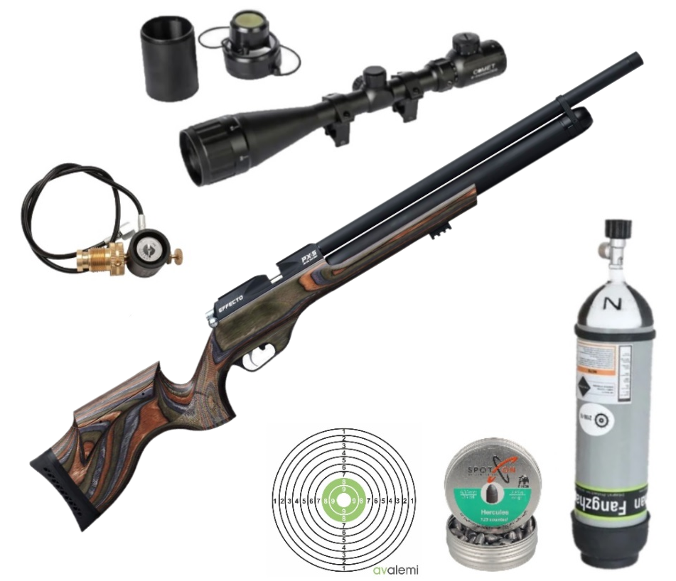 Huğlu Effecto PX5 Pro Lw Lamine Yeşil Pcp Havalı Tüfek Seti