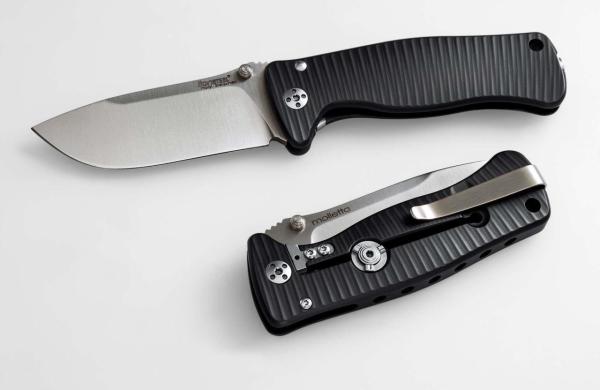 Lionsteel SR2A BS Aluminium Black handle satin blade Çakı