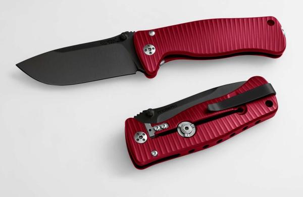 Lionsteel SR2 Aluminium Red handle Black blade Çakı