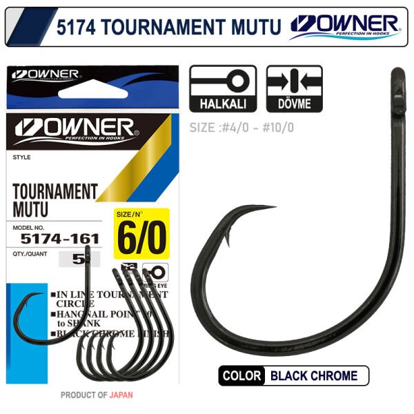 Owner 5174 Tournament Mutu Black Chrome İğne 4-0