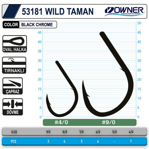 Owner 53181 Wild Taman Black Chrome İğne 4-0