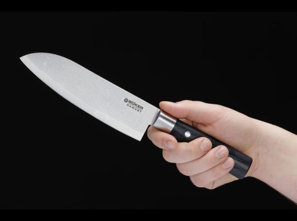 Böker Manufaktur Damascus Black Santoku Bıçak