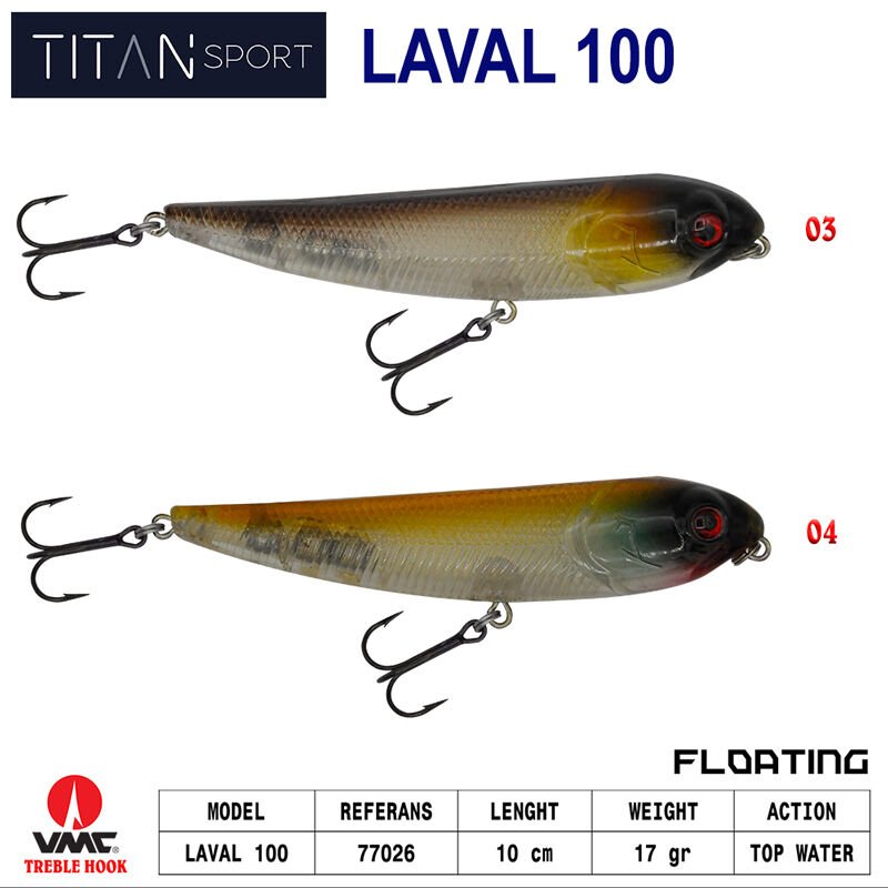 Titan Laval  10 cm 17 gr  TopWater Maket Balık 3
