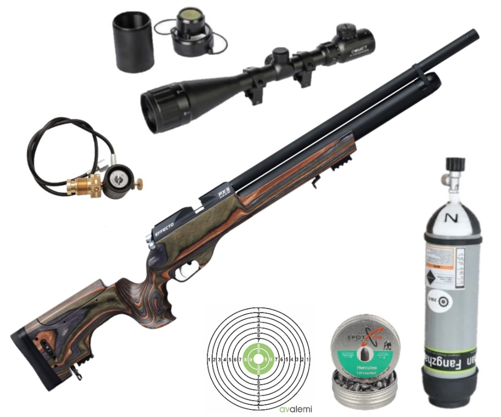 Huğlu Effecto PX5 Sport Lamine Yeşil Lw Namlu Pcp Havalı Tüfek Seti