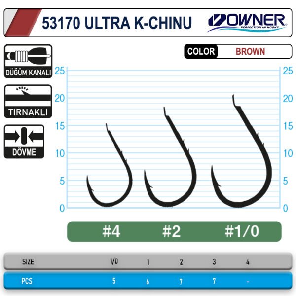 Owner 53170 Ultra K. Chinu Brown İğne No 2