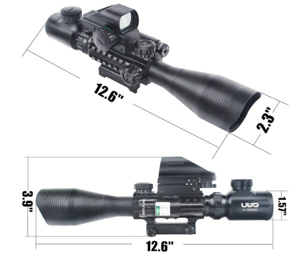 Comet 4-12x50 Eg Işıklı Dürbün + Güçlü Lazer + Red Dot 3 'lü Taktikal Set