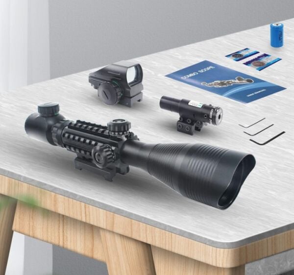 Comet 4-12x50 Eg Işıklı Dürbün + Güçlü Lazer + Red Dot 3 'lü Taktikal Set