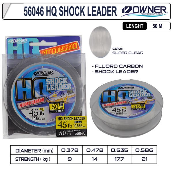 Owner 56046 Hq Shock Leader Fluorocarbon Super Clear 0.378